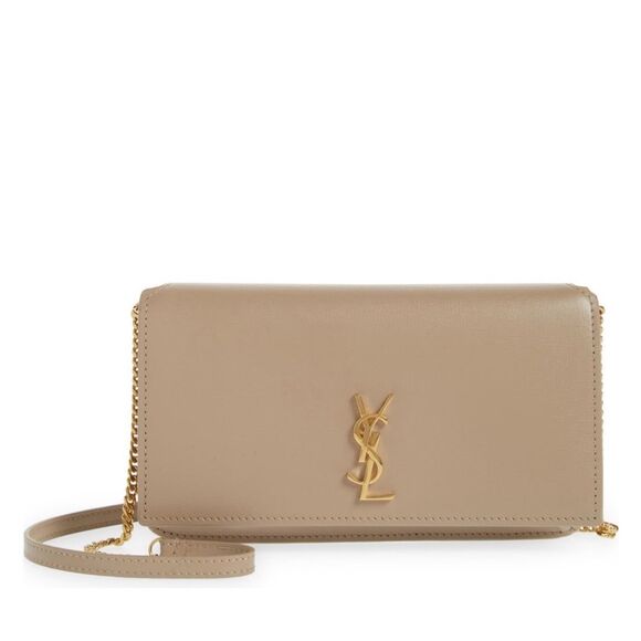 Saint Laurent Cassandre Phone Holder with Strap in Smooth Leather $745 - Picture 2 of 11